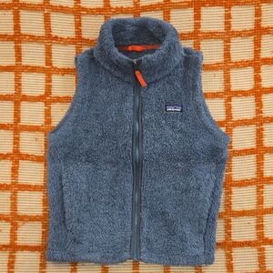 Patagonia Kids Vest Blue/Gray W/ Neon Zipper Pull EUC Size M 10